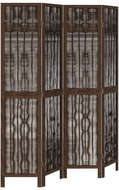 vidaXL Solid wood screen pavlovnia, dark brown, 4 pieces, 358658 - Room Divider