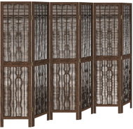 vidaXL Screen solid wood pavlovnia, dark brown, 6 pieces 358665 - Room Divider