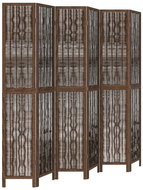vidaXL Screen solid wood pavlovnia, dark brown, 6 pieces 358668 - Room Divider