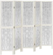 vidaXL Solid wood screen pavlovnia, white, 5 pieces 358677 - Room Divider