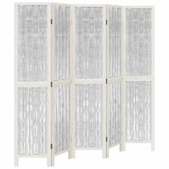 vidaXL Solid wood screen pavlovnia, white, 5 pieces 358678 - Room Divider