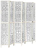 vidaXL Screen solid wood pavlovnia, white, 6 pieces 358684 - Room Divider