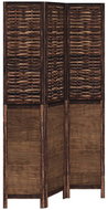 vidaXL Screen solid wood pavlovnia, dark brown, 3-piece 358703 - Room Divider
