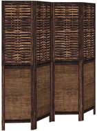 vidaXL Solid wood screen pavlovnia, dark brown, 4-piece 358705 - Room Divider