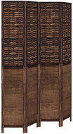 vidaXL Solid wood screen pavlovnia, dark brown, 4-piece 358708 - Room Divider