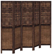 vidaXL Solid wood screen pavlovnia, dark brown, 5-piece 358709 - Room Divider