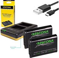 PATONA Dual Quick für Sony NP-BX1 + 2 x 1090 mAh Akkus USB - Ladegerät für Kamera- und Camcorder-Akkus