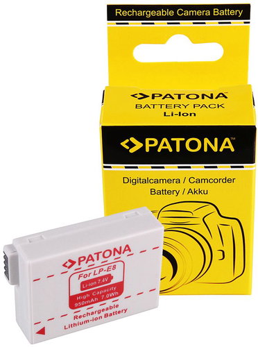 PATONA for Canon LP-E8 950mAh Li-lon - Camera Battery - Main image