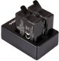 PATONA Dual GoPro Hero 5/6/7/8 + 2x Batterie 1250mAh - Ladegerät für Kamera- und Camcorder-Akkus
