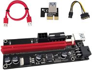 PCIe Riser x1 to x16 Card (6-pin, MOLEX, SATA) Version 009 - gerade - Adapter