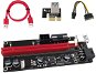 PCIe Riser x1 to x16 card (6-pin,MOLEX,SATA) ver.009 - přímá - Redukce