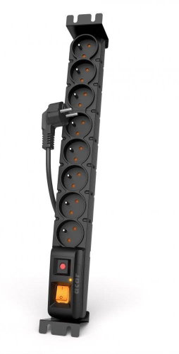 Acar 19" distribution panel with surge protection, 8 × 230 V, 5 m cable - Surge Protection Socket Strip - Main image
