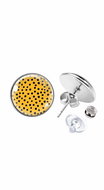 Earrings 14 mm Dotted on yellow background - Earrings