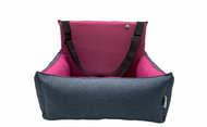Car seat for dogs DUO Pink/Navy 70cm × 40cm - Dog Carriers
