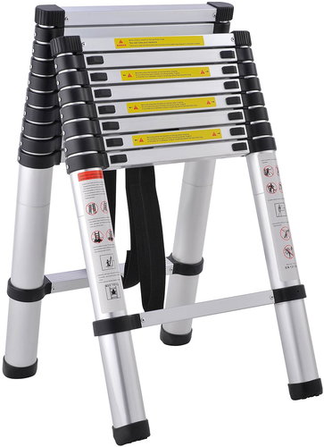 Telescopic Ladder G21 GA-TZ9 + 11-3,2M Aluminium Stepladder - Folding Ladder - Main image