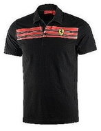 SCUDERIA FERRARI|Ferrari men's Striped polo black||M - T-Shirt