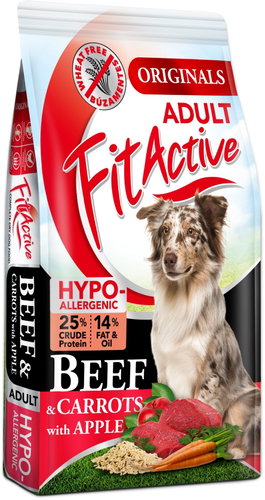 FITACTIVE Adult Hypoallergenic Wheatfree Beef 4kg - Dog Kibble - Main image