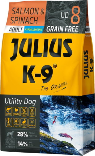 JULIUS K-9 Adult Grainfree Salmon & Spinach 10 kg - Dog Kibble - Main image