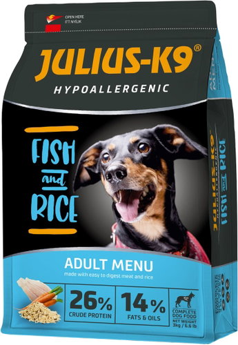 JULIUS K-9 Adult Hypoallergenic Fish & Rice 12kg - Dog Kibble - Main image