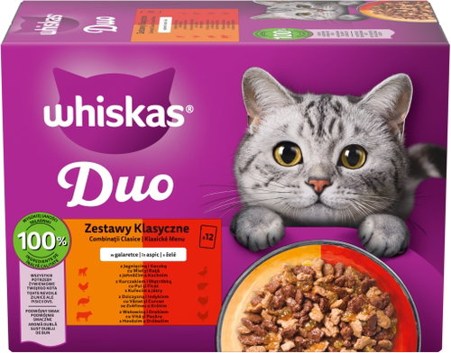 WHISKAS Duo Classic Selection in Jelly 12×85g - Cat Food Pouch - Main image