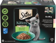 Sheba Kitten Wet Cat Food Mixed Selection with Salmon and Chicken in Gravy 12× 85g - Cat Food Pouch