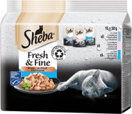 Sheba Fresh & Fine halválogatás szószban felnőtt macskáknak, 15× 50 g - Alutasakos macskaeledel