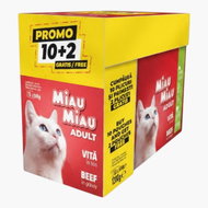Miau Miau beef pouches, 12 × 100 g - Cat Food Pouch