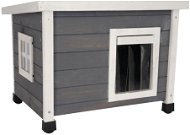 Kerbl Dřevěná bouda pro kočky Rustica, 57 × 45 × 43 cm, šedá - Bed