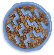 Outward Hound Fun Feeder Notch Slowing Bowl Blue / Large - Dog Bowl