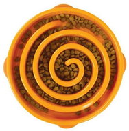 Outward Hound Fun Feeder Slowing Bowl Swirl Orange / Large - Dog Bowl