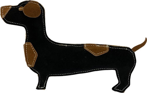 PafDog® Dachshund Tony in leather and jute - 26 cm - Dog Toy - Main image