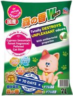 Japan Premium Drevito-celulózová podstielka s cyprusom – aróma horského lesa, ultrahrudkujúca - Podstielka pre mačky
