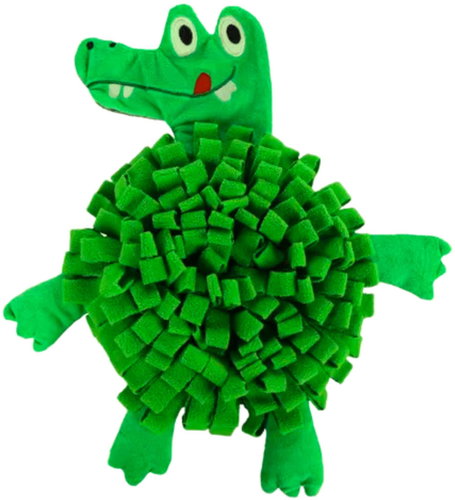 Flamingo Sniffing rug in the shape of a crocodile 37 cm, with anti-slip - Snuffle Mat - Main image