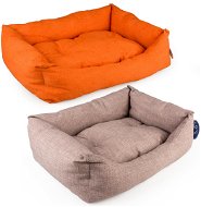 DUVO+ Komfortný pelech pre psov 60 × 45 × 16 cm mix farieb oranžový/ gaštanovohnedý - Pelech