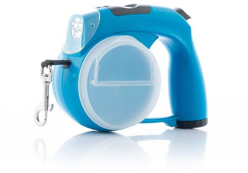 ZENTRADA Multifunctional flexible dog leash 6in1 - with LED and treat tray, blue - Leash - Main image