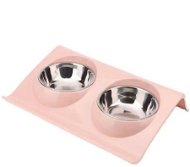 APT Dvojitá miska s podstavcem pro domácí mazlíčky, růžový - Dog Bowl