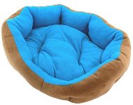 Aptel Kulatý polstrovaný pelíšek pro psa - 33 × 38 cm hnědo-modrý - Bed