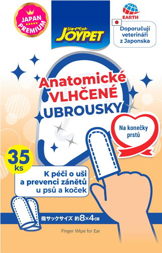 Anatomické vlhčené ubrousky na konečky prstů k péči o uši  psů a koček 35 ks - Sanitary Napkins for Dogs - Main image