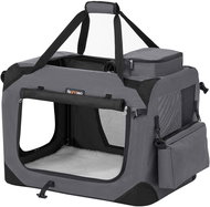 Feandrea Transport bag for dogs, breathable, metal, textile, grey 60 × 42 × 42 cm - Dog Carriers