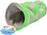 DUVO+ Mäkký hrací tunel pre drobné hlodavce 35 cm sivý/zelený - Preliezací tunel