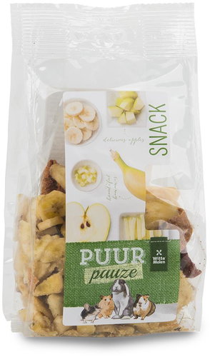 Witte Molen Puur Delicious mixture with apple and banana for rodents 100 g - Treats for Rodents - Main image
