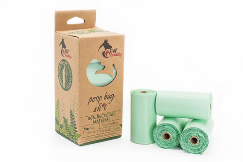 PetBuddy Recycled dog waste bags, 8 rolls / 15 bags - Dog Poop Bags - Main image