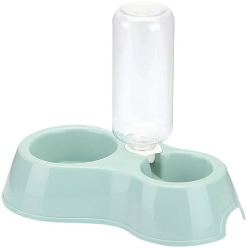 Verk 19410 Cat and dog bowl with water dispenser green-blue - Dog Bowl - Main image