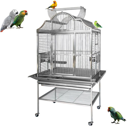 TERRA INTERNATIONAL 3224SS Stainless steel parrot cage, indoor and outdoor use 101 × 81 × 157 cm - Aviary - Main image