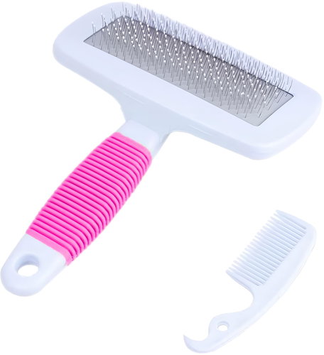 APT ZW3B Brush for dogs and cats white-pink - Dog Brush - Main image