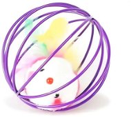 Nuxie Myš v kleci, fialová - Interactive Cat Toy
