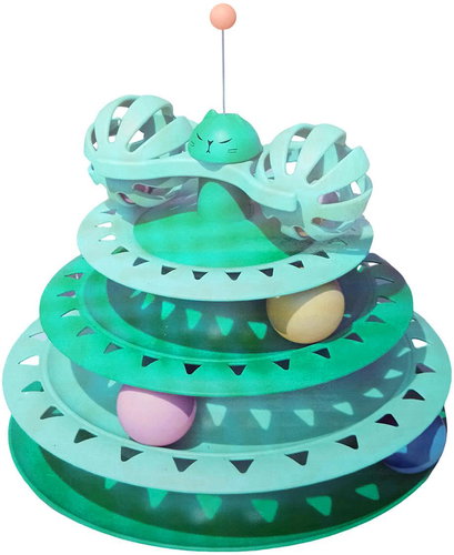 4cats Tower with rotation and bell - Cat Toy - Main image