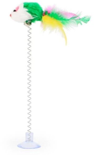 MDS Toy for cats - mouse on spring 20 cm - Interactive Cat Toy - Main image