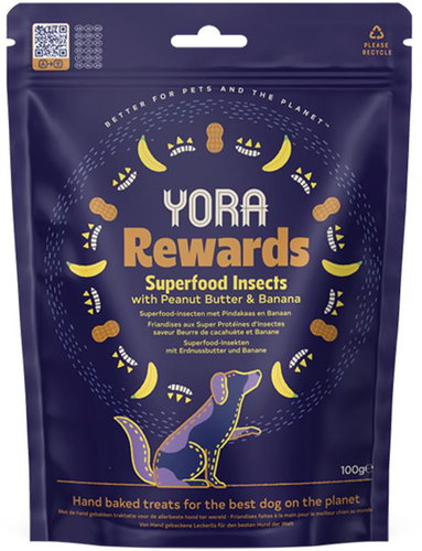 YORA Rewards insect treats with peanuts and banana 100 g - Dog Treats - Main image