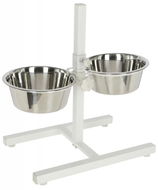 Kerbl Stojan + 2 misky z nerezu, 2 × 2800 ml, bílé - Miska pro psy